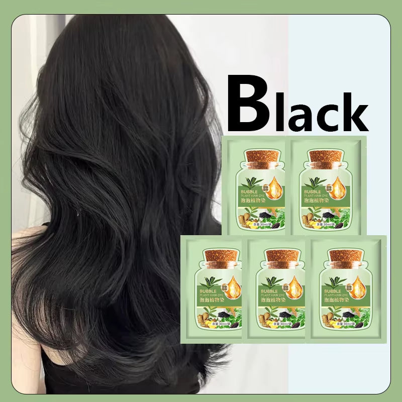 Pure Natural Herbal Hair Dye Shampoo 5 Minutes Change Hair Color Non-Irritating Repair Gray White Fashion Hair Care Women Men