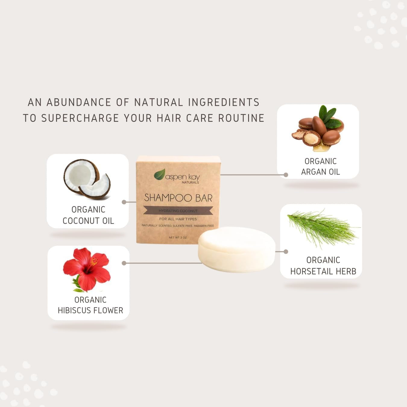 Solid Shampoo Bar, Made with Natural & Organic Ingredients, All Hair Types, Sulfate-Free, Cruelty-Free & Vegan 3.2 Ounce Bar