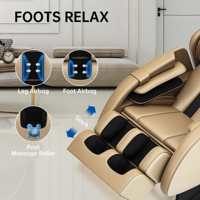 2024 Massage Chair Full Body Zero Gravity Apparatus Bed with Shiatsu Massage 6 Auto Mode Heater Bluetooth Foot Comfort Massage Rollers Recliner