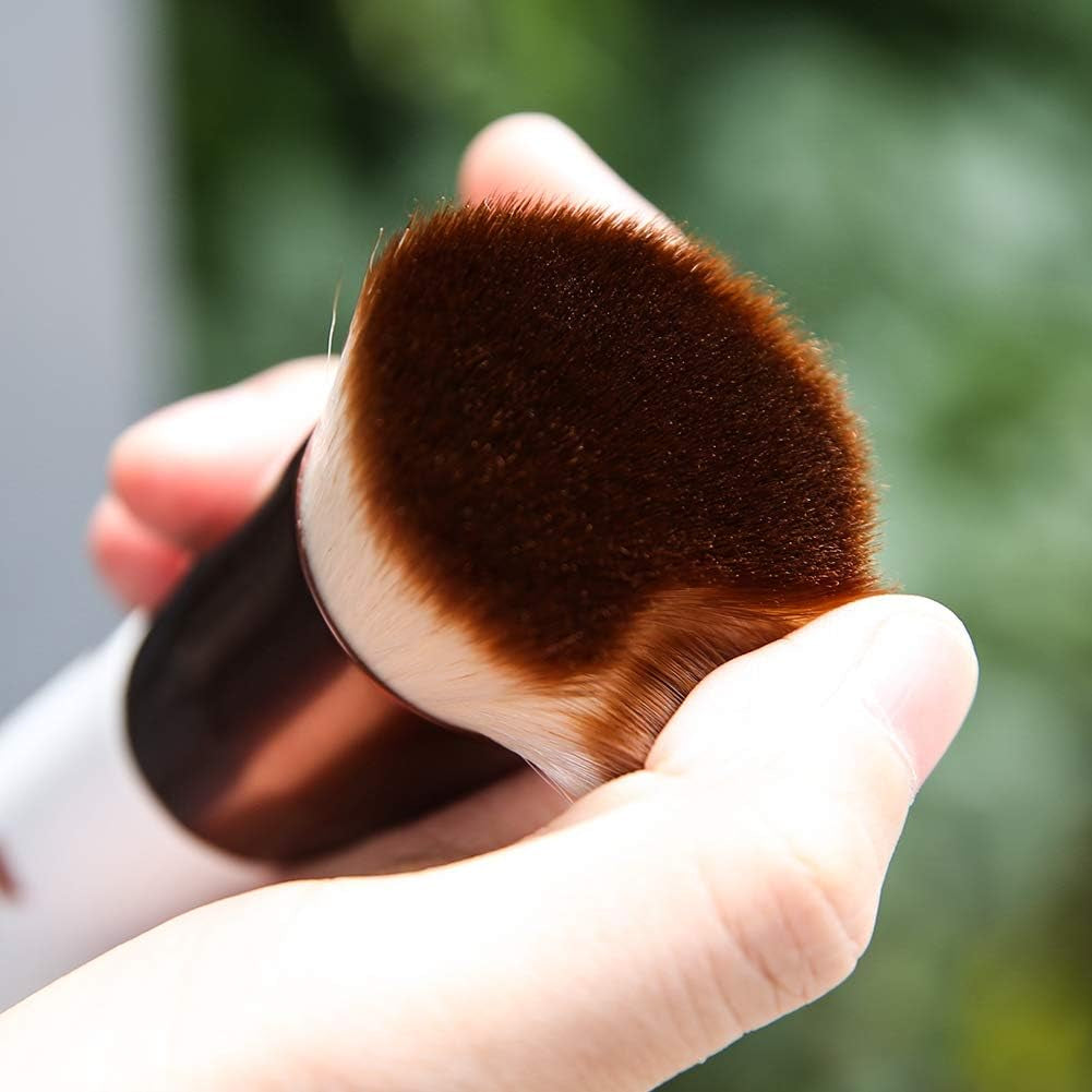 Makeup Brushes Foundation Kabuki Brush Synthetic Professional Buffing Stippling Liquid Cream Blending Mineral Powder Makeup Tools (Rose Golden and White)