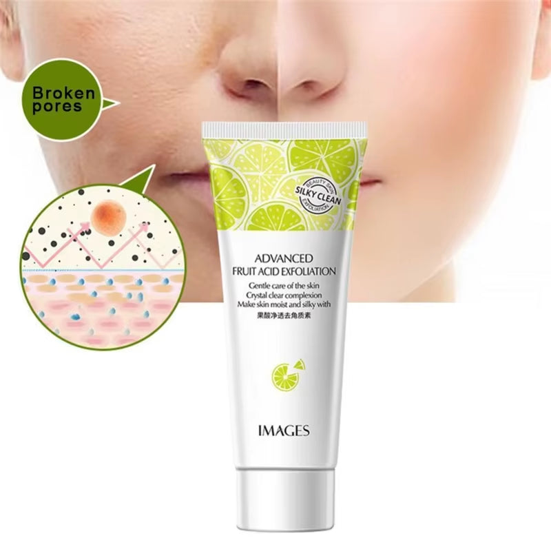 Fruit Acid Peeling Gel Facial Cleansing Exfoliating Peeling Scrub Cream Deep Clean Moisturizing Blackhead Removal Face Cleanser