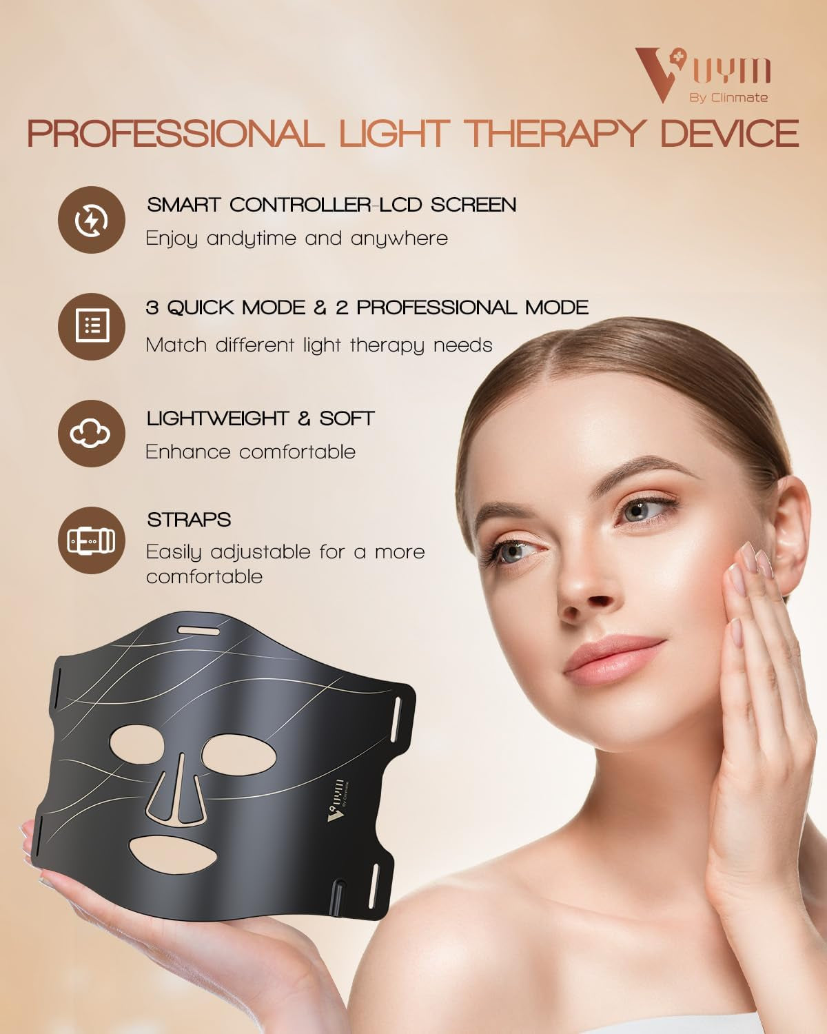 Red Light Therapy Mask, Full Silicone with 292 LED and LCD Controller, Professional Infrared Red Light Therapy for Facial Skincare at Home to Replace Photon Rejuvenation at Beauty Salon