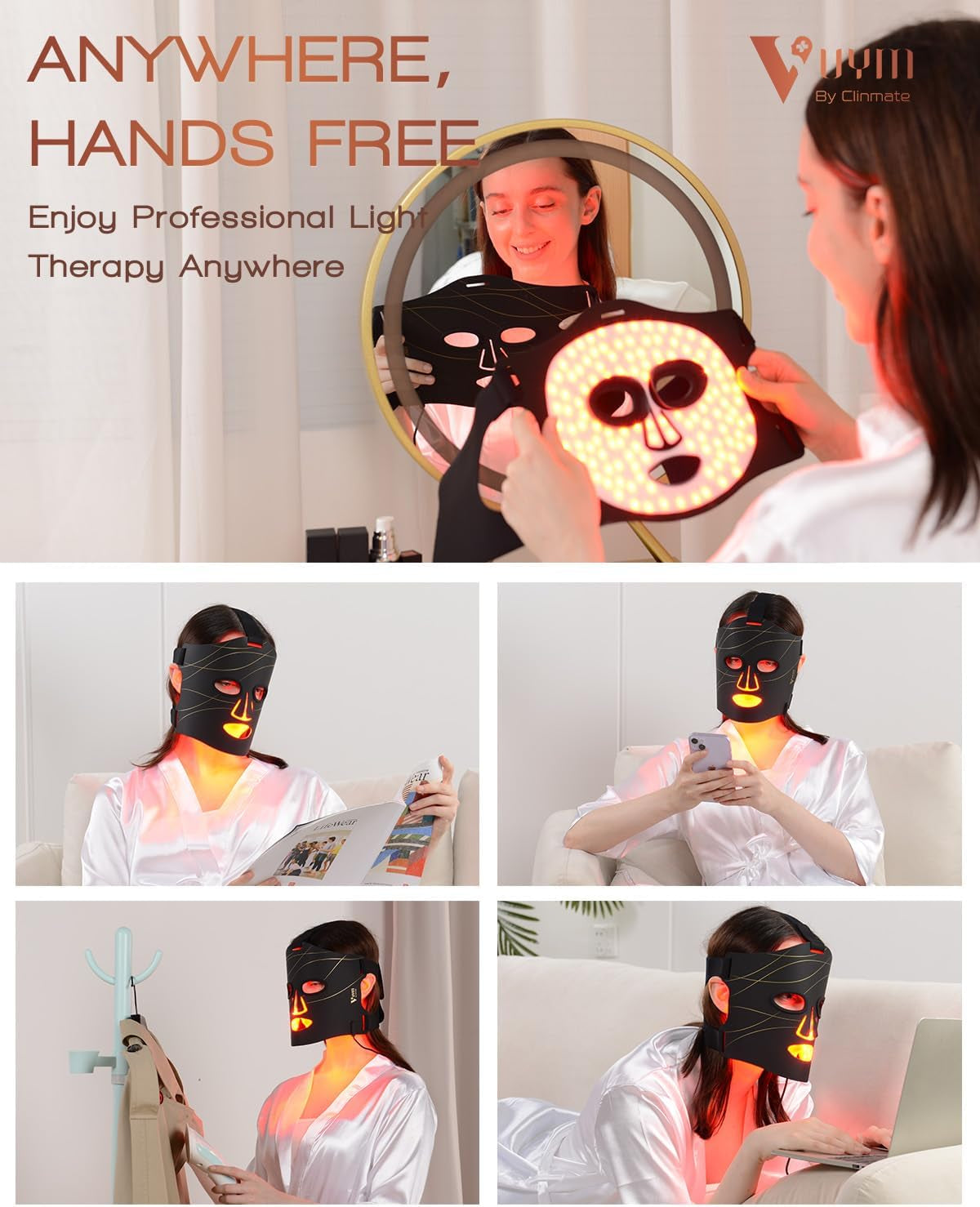 Red Light Therapy Mask, Full Silicone with 292 LED and LCD Controller, Professional Infrared Red Light Therapy for Facial Skincare at Home to Replace Photon Rejuvenation at Beauty Salon