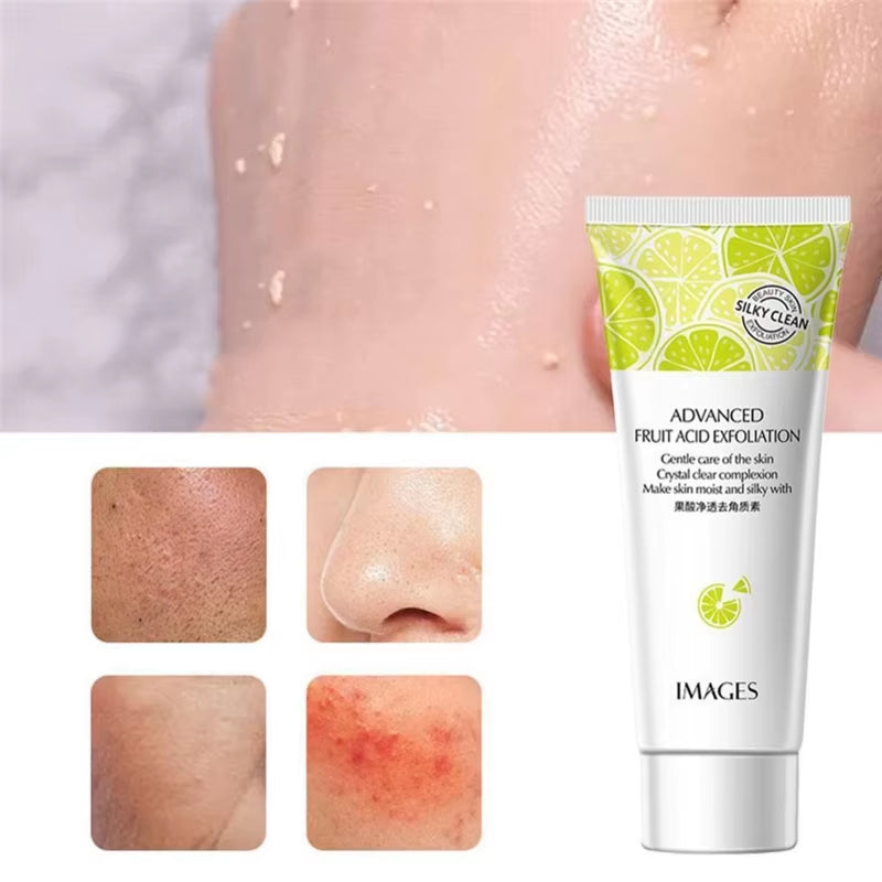 Fruit Acid Peeling Gel Facial Cleansing Exfoliating Peeling Scrub Cream Deep Clean Moisturizing Blackhead Removal Face Cleanser