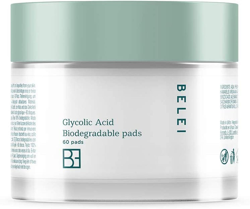 Glycolic Acid Biodegradable Cleansing Pads, 2 X 60 Pads